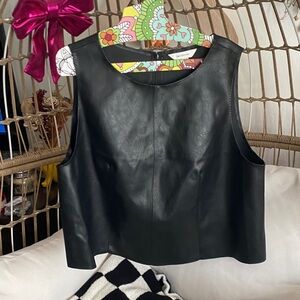 H&M Limited Faux Leather Sleeveless Top